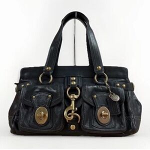 Coach Black Leather Turnlock Double Pocket
Legacy Hand & Shoulder Bag